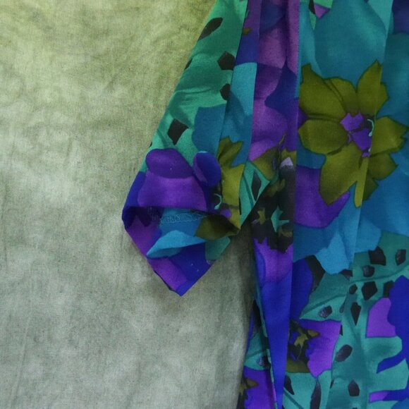 EUC Tess Dress Petite Floral A-Line Dress Vintage Peplum Tie Size 8P S-8817 - Picture 11 of 12